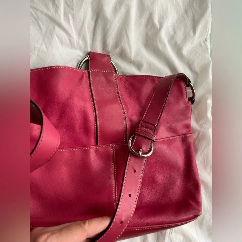 Fuschia Pink Y2K Leather Handbag